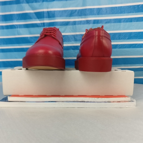 780cad Paul Smith AFTON Cherry Red Leather Brogue Oxford Women us7 Made in Italy - Picture 7 of 13